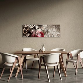 Obraz - Dekoracje świąteczne (z zegarem) (90x30 cm)