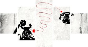 Obraz - Rysunek telefonu w stylu Banksy (125x70 cm)