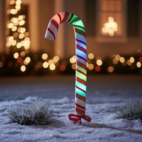 Dekoracja świetlna w kształcie laski cukrowej, 13 x 53 cm