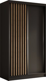 Szafa LAMELLO - Czarny / Lamele Dąb artisan / Bez lustra / Bez szuflad / 120 cm