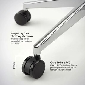 Fotel biurowy ergonomiczny ciemnoszary: AXIS