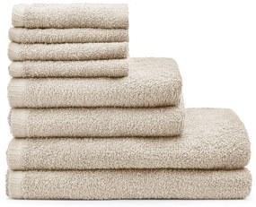Beżowe bawełniane ręczniki szybkoschnące zestaw 8 szt. Quick Dry – Catherine Lansfield