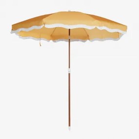 Parasol Ø230 Cm Materiał I Stal Jarko Curry Żółty - Sklum