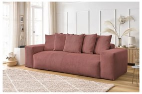 Jasnoróżowa sztruksowa sofa 280 cm Voltaire – Bobochic Paris