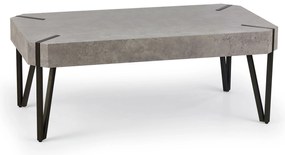 Ława prostokątna MDF beton/czarny 110/60/42 cm EMILY