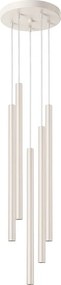 Lampa Wisząca Nowoczesny Pastelo, Stal - 5 Źródło - L.25 X H.104 Cm - Beżowy
