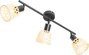 Orientalny reflektor czarny z bambusem 3-światła - Rayan