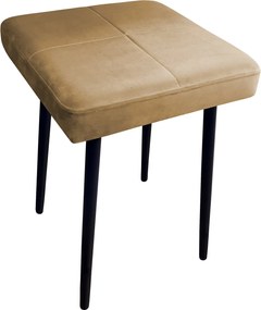 Taboret MAX tkanina Welur stelaż metalowy STOŁEK LOFT : Kolor nogi - Czarna stożek, Kolor tkaniny - VELVET - MG06, Typ tkaniny - Velvet