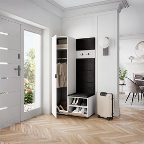 Masseno Garderoba LORI 95/181/51 cm Nowoczesna Szafa do Przedpokoju Biała