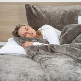 4Home pościel mikroflanela, szary, 140 x 220 cm, 70 x 90 cm