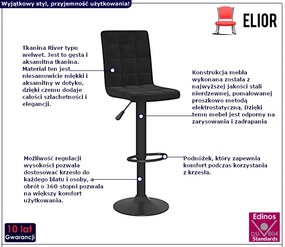 Zestaw dwóch czarnych hokerów z oparciem - Otranto 6X