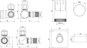 Mexen G05 zestaw termostatyczny osiowy z maskownicą S, czarny - W903-958-909-70
