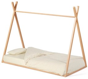 Łóżko dziecięce z litego drewna bukowego w kształcie domku ze stelażem 90x190 cm Maralis – Kave Home