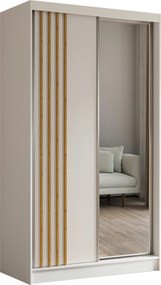 Szafa Przesuwna NELVIA 120 cm z Lustrem Szafa Dwudrzwiowa Biała