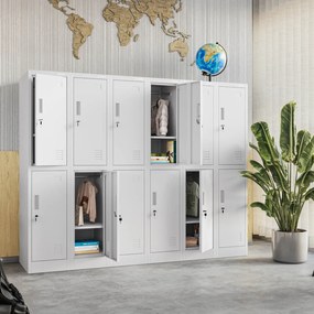 Szkolna szafka skrytkowa Igorek 1 Plus, 31,6x45x150 cm, szara