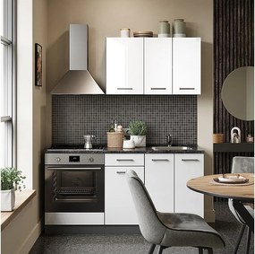 Pojedyncza kuchnia biały wysoki połysk/antracyt 160x46x81.6 r-line