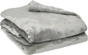 Koc Microflanelowy 220x240 cm Perłowy z Poliestru Mikrofibry