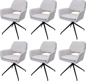 Krzesło do jadalni MCW-N74 (zestaw 6 sztuk),  kremowy