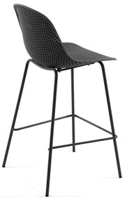 Antracytowy metalowy/plastikowy hoker ogrodowy Quinby – Kave Home