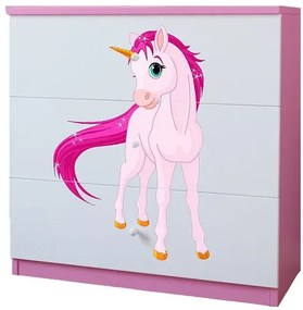 Komoda dla dziewczynki z szufladami mix - biało E9-G24