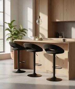 Czarny tapicerowany barowy hoker loft F2-Z46