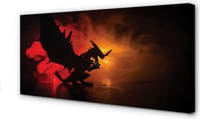 Obraz na płótnie Czarny Smok w Chmurach