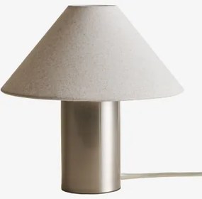 Lampa Stołowa Z Lnu I Żelaza Barak ↑30 Cm - Sklum