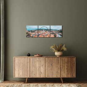 Obraz - Český Krumlov (z zegarem) (90x30 cm)