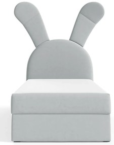 Szare dziecięce łóżko kontynentalne 100x200 cm R8-W11