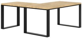 Industrialne narożne biurko biurowe 160 x 70 + 70 x 90 - Natna