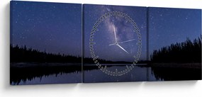Obraz nocnego nieba (z zegarem) (90x30 cm)