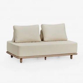 Sofa Dwuosobowa Portet Z Drewna Akacjowego Gardenia Biel - Sklum