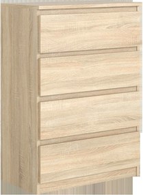Komoda NUDO - Dąb sonoma / Front Dąb sonoma / Mat / 70 cm / 4 szuflady