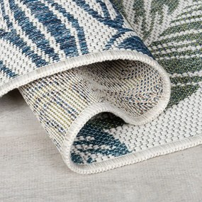 Zielono-niebieski okrągły dywan odpowiedni na zewnątrz ø 160 cm Bella Leaf – Flair Rugs