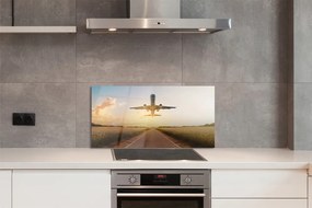 Panel nad Blat Kuchenny Samolot nad Miastem o Zmierzchu