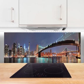 Szkło do Kuchni na Ścianę Most Nad Miejską Rzeką