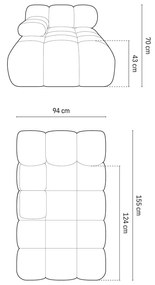 Beżowy moduł sofy z materiału bouclé (lewostronny) Bellis – Micadoni Home