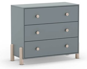 Szarozielona komoda dziecięca z litego drewna sosnowego 90x80x40 cm Enola – Marckeric