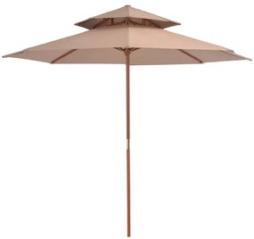 Dwupoziomowy parasol ogrodowy taupe - Serenity