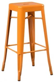Zestaw 2 Sztaplowanych Wysokich Stołków Stalowych Lix Naranja Azafrán | Saffron Orange & ↑75 Cm - Sklum