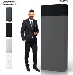 Nadstawka na szafę czarna, 800x380x400 mm: EWA