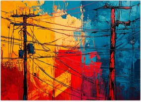 Obraz - Abstrakcyjne linie elektryczne (70x50 cm)
