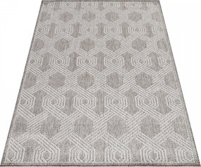 Dywan płaskotkany Aruba heksagon szary 240 cm x 340 cm