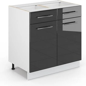 Szafka dolna do kuchni antracyt wysoki połysk 80x51.6x82 fame-line