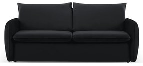 Czarna aksamitna rozkładana sofa 214 cm Vienna – Cosmopolitan Design