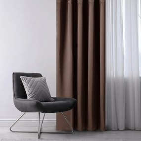 Brązowa zasłona zaciemniająca 140x245 cm Eyelets – Restilo