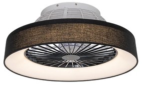Wentylator sufitowy z lampą czarny 47 cm z LED z możliwością ściemniania z pilotem - Emily Nowoczesny Oswietlenie wewnetrzne