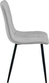 Jasnoszare krzesło do kuchni LIBRA z czarnymi nogami