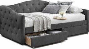 Jednoosobowe łóżko z szufladami popielate F3-P00