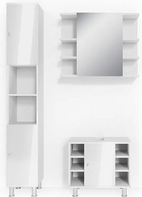 Zestaw mebli łazienkowych biały wysoki połysk 60x32x54 fynn